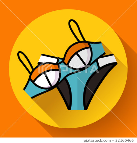 Fashionable women swimsuit bikini vector icon 22160466