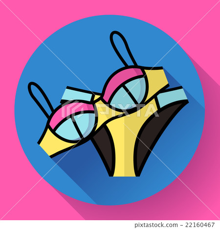 Fashionable women swimsuit bikini vector icon 22160467