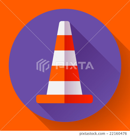 Traffic cone color icon. under construction symbol 22160476