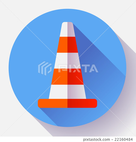Traffic cone color icon. under construction symbol 22160484