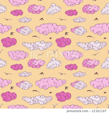 Blue Clouds, seamless pattern. 22161187