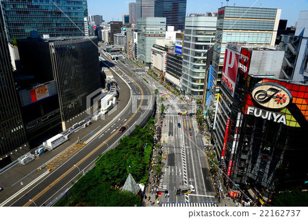 銀座大通街的鳥瞰圖 22162737