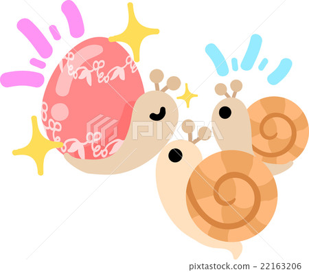 Cute snail and stylish shell - Stock Illustration [22163206] - PIXTA