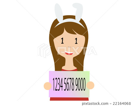A young woman with a personal number card 22164068