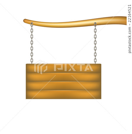 Sign board with chain hanging from the bough - Stock Illustration ...