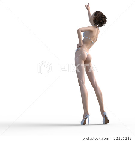 White swimsuit women perming3DCG illustration material White swimsuit women perming3DCG illustration material 22165215