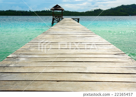 Wooden Dock on Togean Islands. Indonesia. Wooden Dock on Togean Islands. Indonesia. 22165457