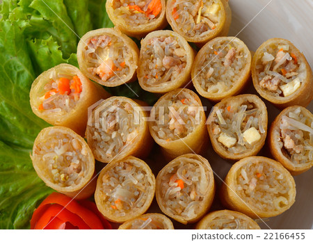 Fried Chinese Traditional Spring rolls food Fried Chinese Traditional Spring rolls food 22166455