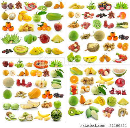 collection of Fruits isolated on white background collection of Fruits isolated on white background 22166831