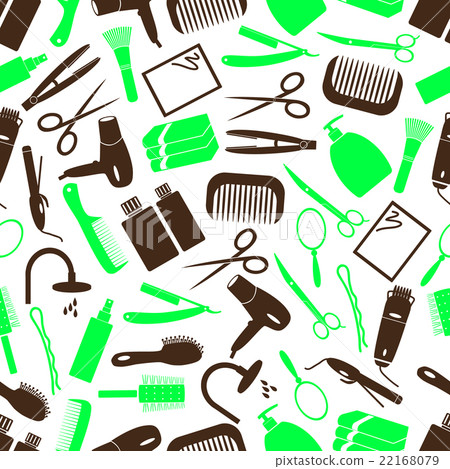 hair care color simple icons seamless pattern 22168079