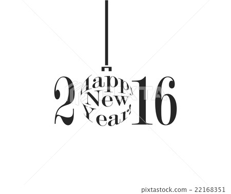 Happy New Year 2016 in black and white Happy New Year 2016 in black and white 22168351