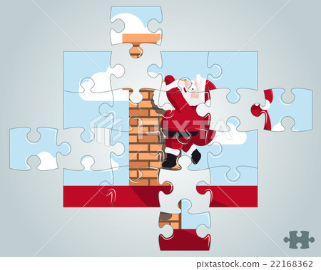 Puzzle Santa hanging on the chimney Puzzle Santa hanging on the chimney 22168362