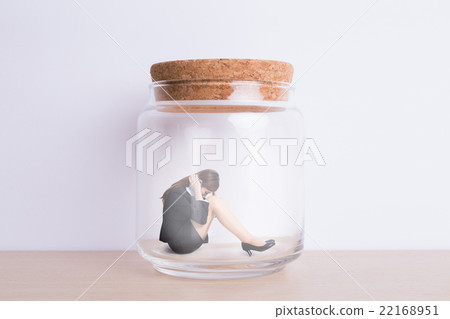 business woman imprisoned in jar business woman imprisoned in jar 22168951
