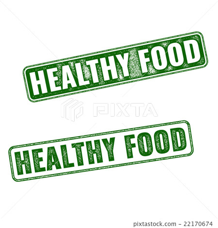 Set of green vector Healthy Food rubber stamp Set of green vector Healthy Food rubber stamp 22170674