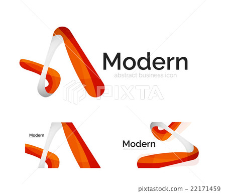 Vector abstract ribbon logo with business card 22171459