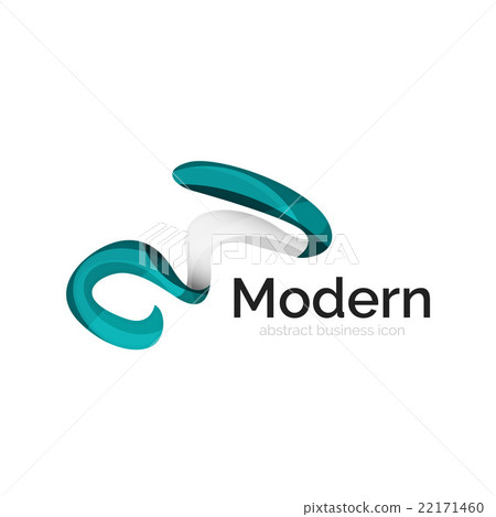 Wave ribbon logo, vector abstract shape 22171460