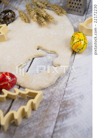 Easter baking preparation. Raw dough Easter baking preparation. Raw dough 22172230