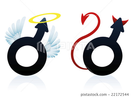 Angel Devil Male Symbol Good Boy Bad Boy Angel Devil Male Symbol Good Boy Bad Boy 22172544