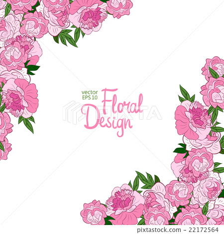Vector corner with peonies Vector corner with peonies 22172564