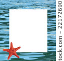 White paper with a starfish on marine water background. 22172690
