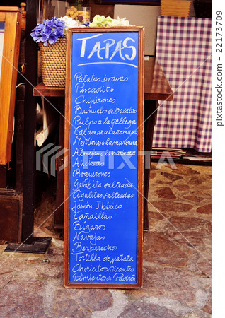 chalkboard menu of tapas in Spain 22173709