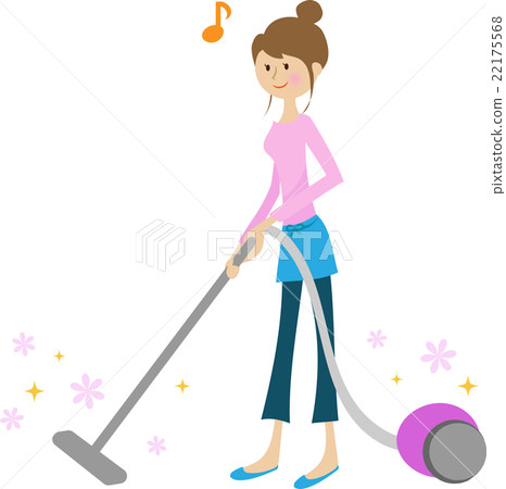 A woman cleaning a vacuum cleaner - Stock Illustration [22175568] - PIXTA