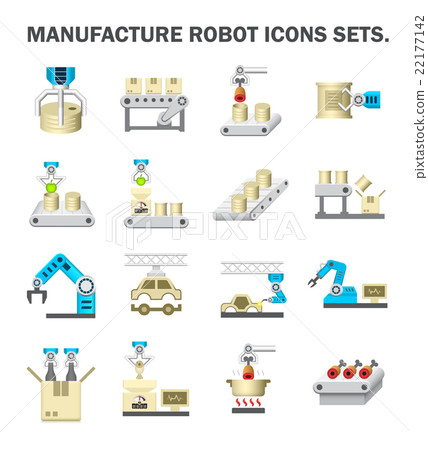 Robot production icons 22177142