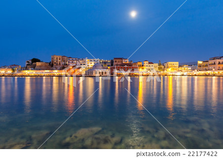 Night Venetian quay, Chania, Crete Night Venetian quay, Chania, Crete 22177422