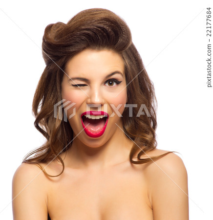 Beauty portrait of pinup girl 22177684