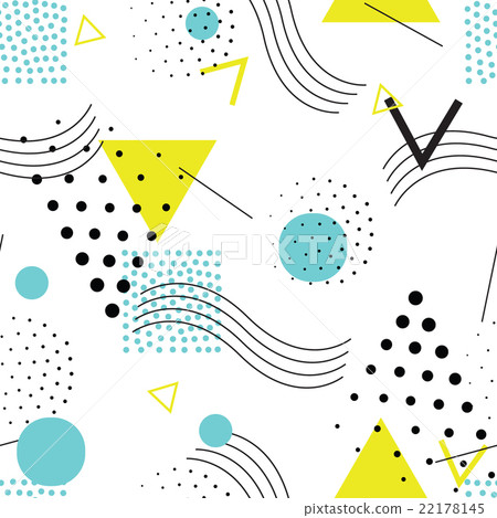 Seamless geometric pattern in retro, memphis 80s Seamless geometric pattern in retro, memphis 80s 22178145