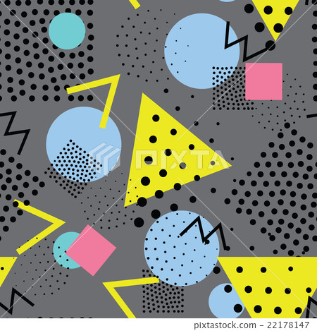 Seamless geometric pattern in retro, memphis 80s 22178147