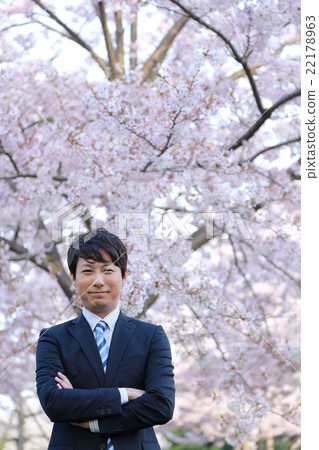一個男性（商業工作櫻花春天新生活公司員工新年Simei Yoshino Salaryman Suit） 22178963