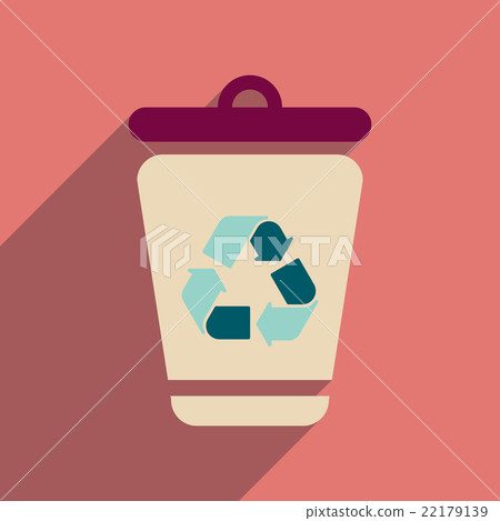 Flat web icon with long shadow trash box - Stock Illustration [22179139 ...