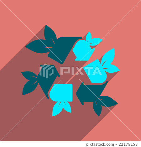 Flat web icon with long shadow arrow leaves - Stock Illustration ...