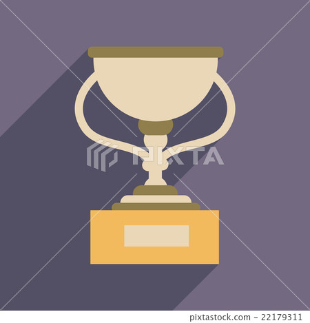 Flat web icon with long shadow football cup - Stock Illustration ...