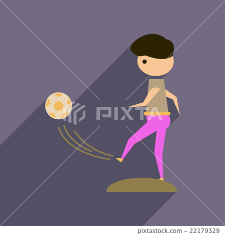 Flat web icon with long shadow  football player 22179329