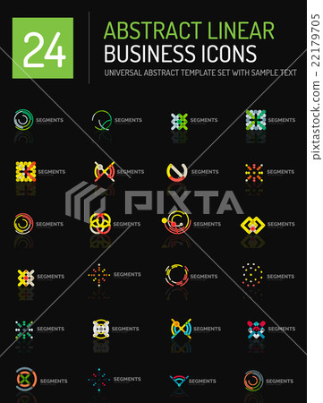 Abstract thin line business icons Abstract thin line business icons 22179705
