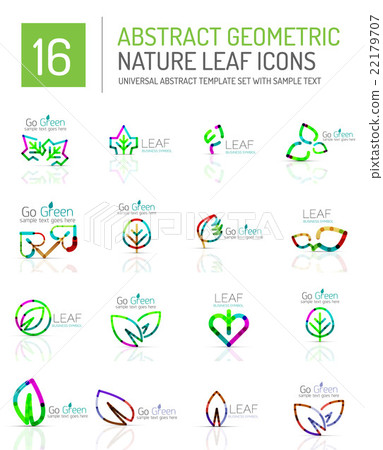 Geometric leaf icon set Geometric leaf icon set 22179707
