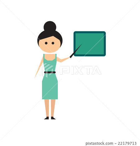 Flat web icon on white background woman teacher - Stock Illustration ...