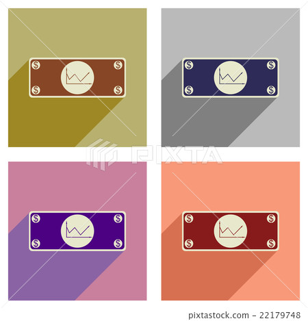 Concept of flat icons with long shadow financial - Stock Illustration ...
