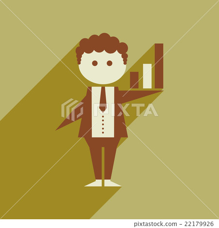 Flat web icon with long shadow Man schedule - Stock Illustration ...