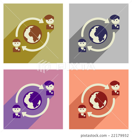 Concept of flat icons with long shadow businessman - Stock Illustration ...