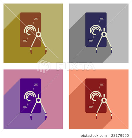 Concept of flat icons with long shadow - Stock Illustration [22179960 ...