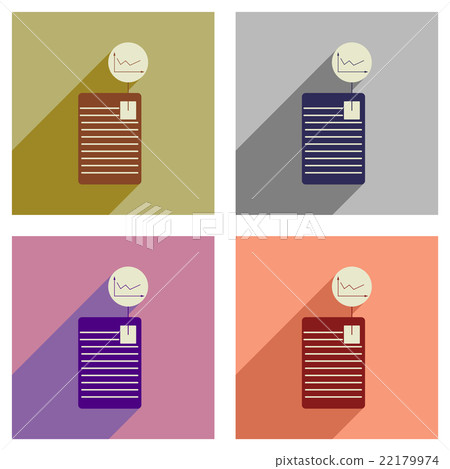 Concept of flat icons with long shadow economic - Stock Illustration ...