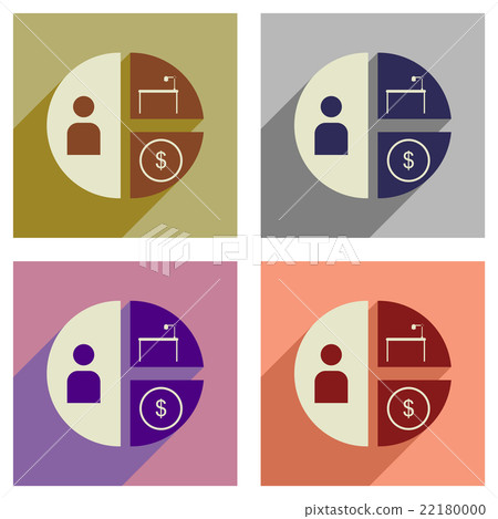 Concept of flat icons with long shadow time money - Stock Illustration ...
