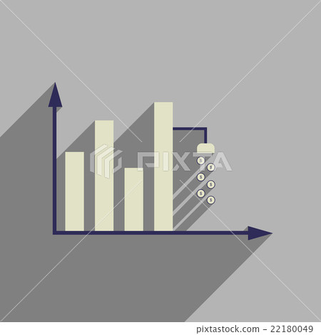 Flat web icon with long shadow money graph - Stock Illustration ...