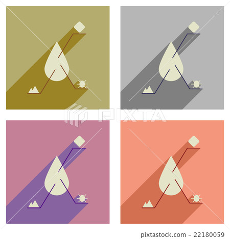 Concept of flat icons with long shadow - Stock Illustration [22180059 ...