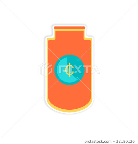 stylish sticker on paper Economic logo on white stylish sticker on paper Economic logo on white 22180126