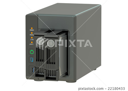 NAS with two disks, 3D rendering 22180433