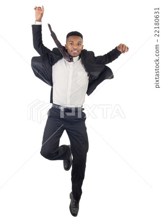 successful business man jumping in white backgroun successful business man jumping in white backgroun 22180631